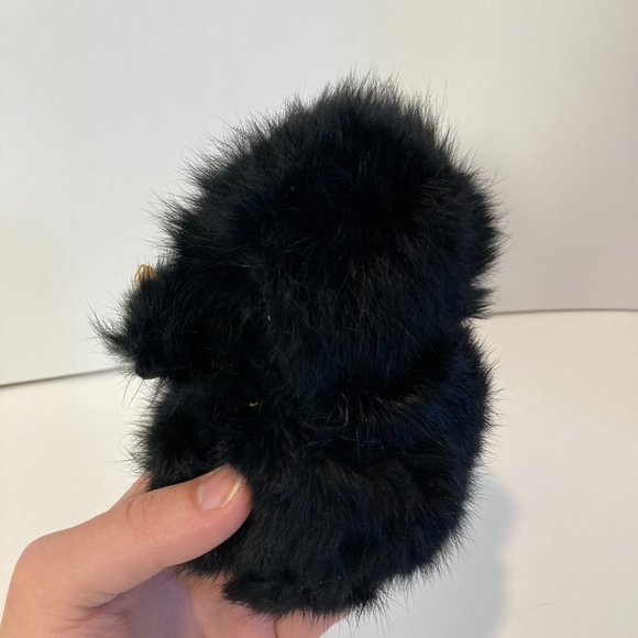 Vintage 6" Furry Baby Duck Doll Figure Black Fuzzy Bundle Plastic Head - Picture 5 of 9